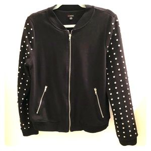 GUESS 1981 Women’s Zip Up Studded Sweatshirt